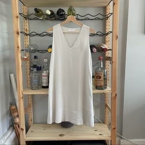 Everlane The Double Lined Silk V-neck Dress